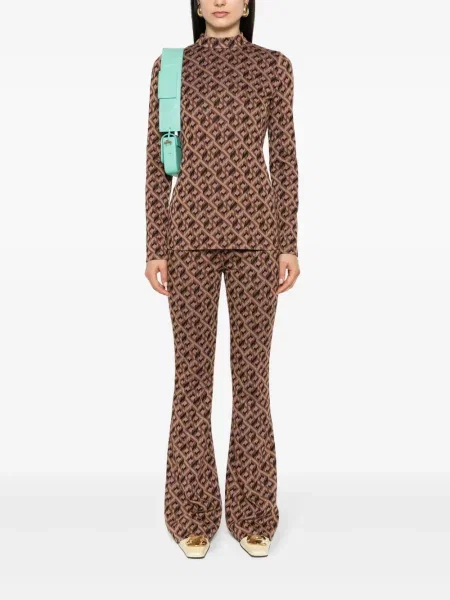 Raštuotas palaidinė be rankovių Dvf Diane Von Furstenberg ruda