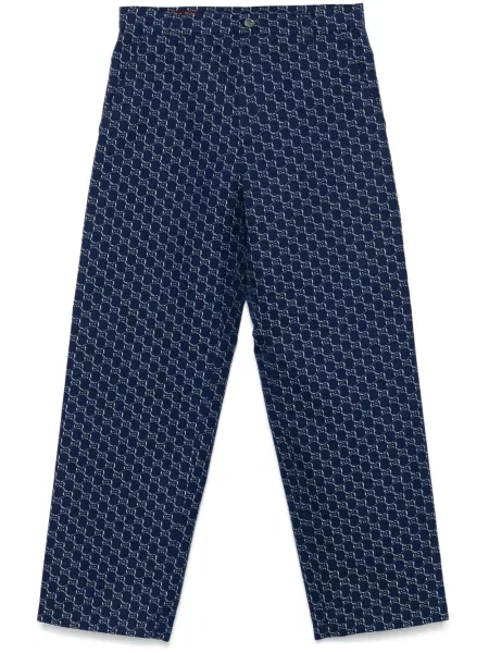 Žakárové kalhoty Gucci modré