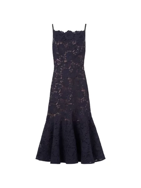 Rochie midi Self-portrait din dantelă albastru