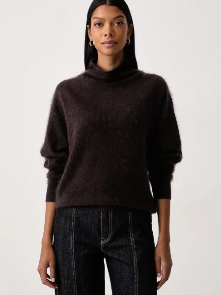 BOSS sweter wełniany Frosella brązowy