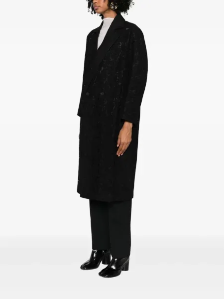 Palton Quetsche din jacard negru