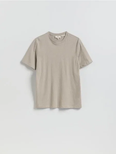 Reserved Tricou regular fit cu adaos de in bej