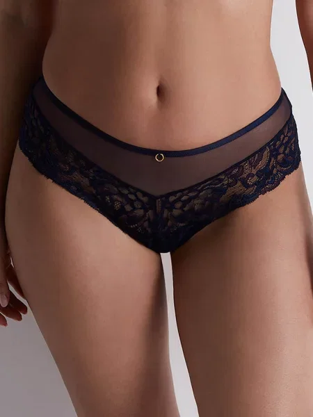 Кружевные трусики бразилиана сині