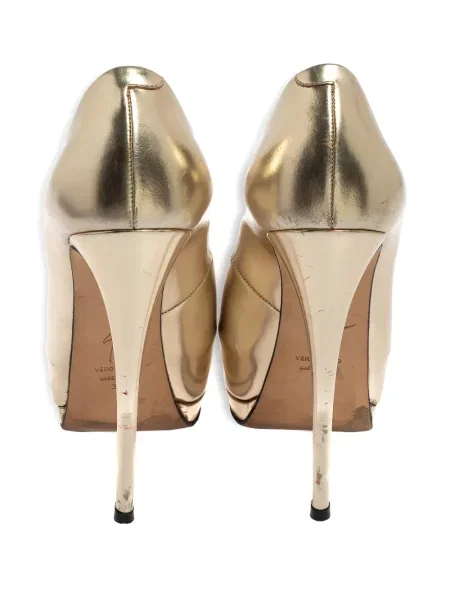 Pantofi cu toc Giuseppe Zanotti cu platformă auriu