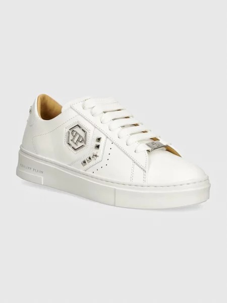 Philipp Plein sneakers din piele Lo-Top Arrow Force alb