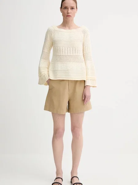 Шорти Filippa K однотонна висока посадка зелений