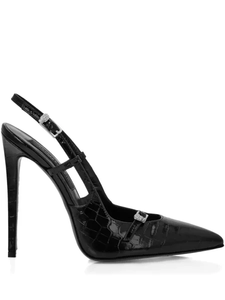 Pantofi cu toc Philipp Plein slingback negru