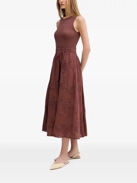 Rochie midi Benetton fără mâneci maro