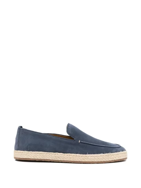 Pantofi loafer Henderson Baracco din piele de căprioară țesuți albastru