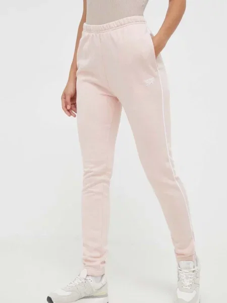 Спортен панталон Reebok с изчистен дизайн розово