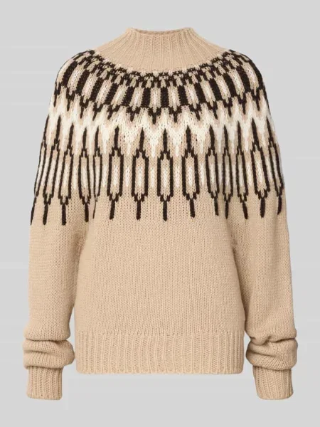 Sweter z dzianiny z prążkowanymi wykończeniami Drykorn