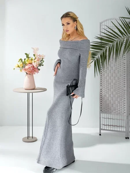 Макси платье Ladylike серое