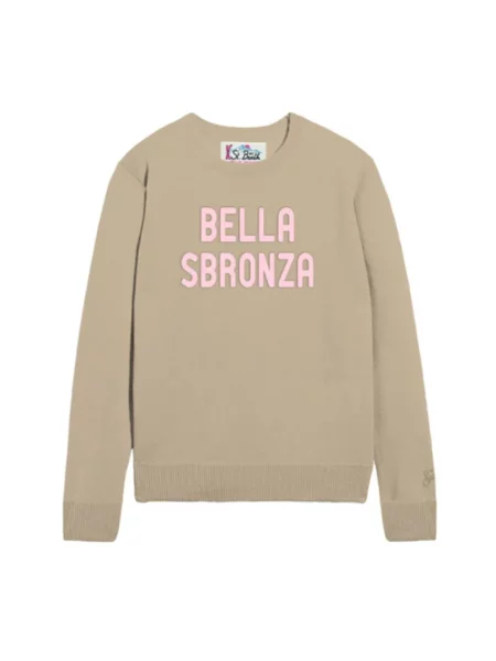Sweter Mc2 Saint Barth wełniany beżowy