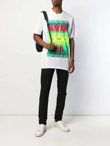 Tricou Dsquared2 cu imagine alb
