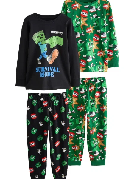 Next Pijamale albastru / verde / roșu negru