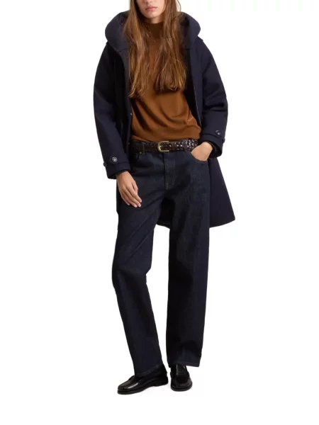 Vilnonė parka Woolrich su gobtuvu mėlyna