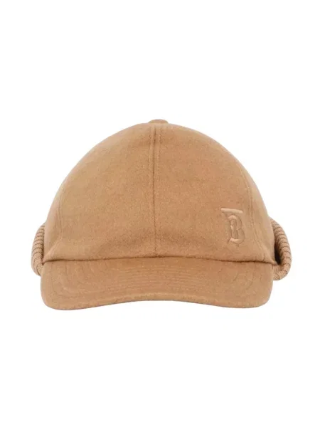 Czapka z daszkiem Burberry z kaszmiru beżowa