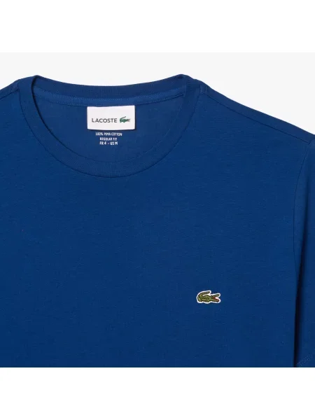 Lacoste Monochrome Cotton Pima Jersey Crew Neck T-Shirt niebieski