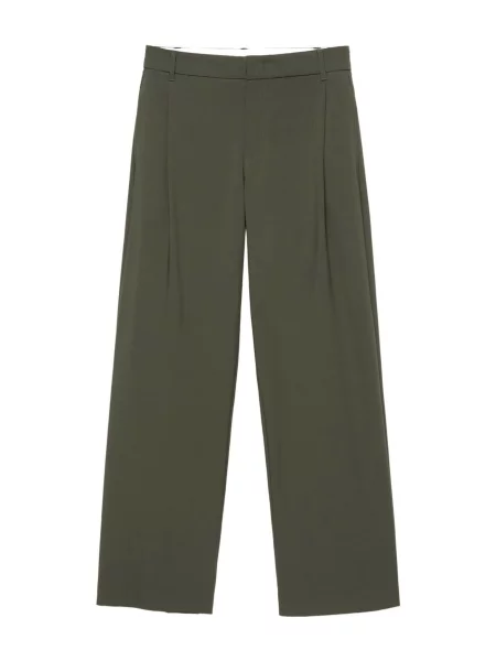 Pull&Bear Kalhoty se sklady v pase zelená