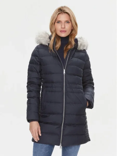 Пухено яке Tommy Hilfiger зимен модел тъмносиньо