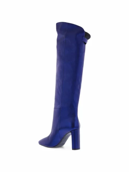 Botine Paris Punk din piele albastru