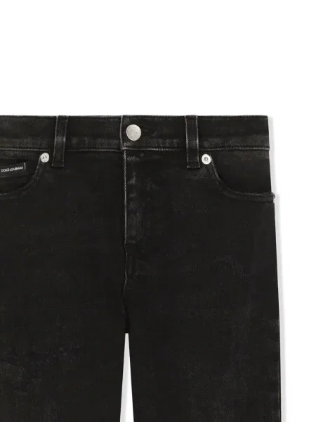 Jeansy straight leg dziecięce Dolce And Gabbana czarne