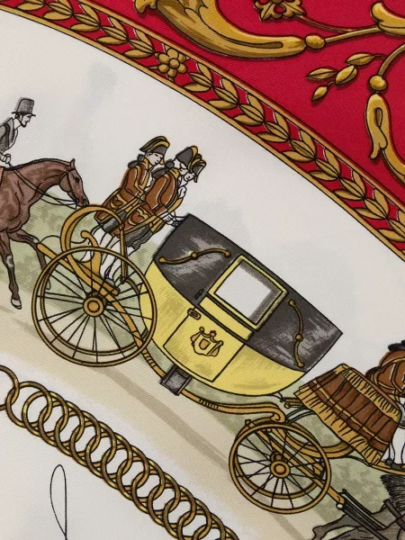Hedvábný šál Hermès Pre-owned červený