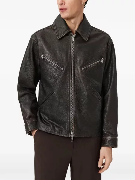 Geanta de piele Allsaints negru