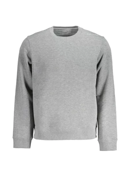 Pulover Calvin Klein cu decolteu rotund gri