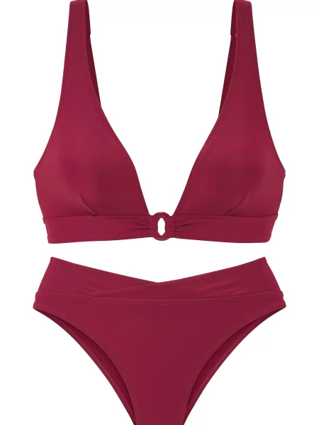LASCANA Costum de baie două piese burgundy roșu