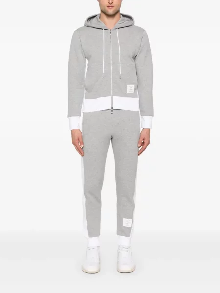 Hanorac cu glugă Thom Browne cu dungi gri
