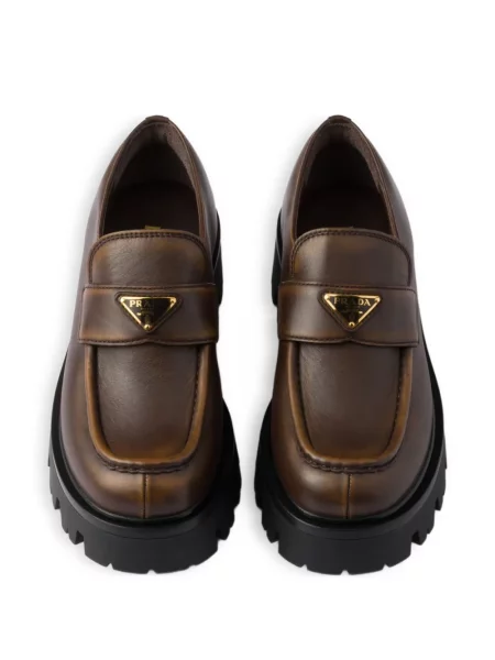 Pantofi loafer Prada cu platformă maro