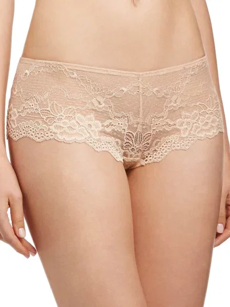 Кружевные трусики хипстеры бежеві