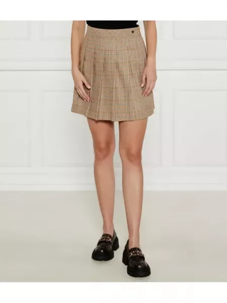 Marc Cain Fustă cu adaos de lână bej