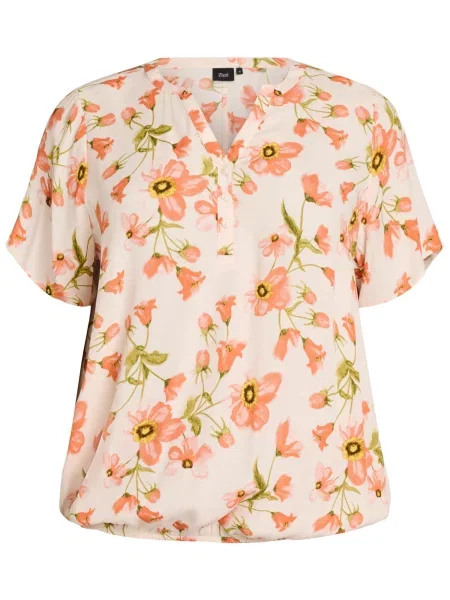 Zizzi Bluză VBella deschis / oliv / portocaliu deschis bej