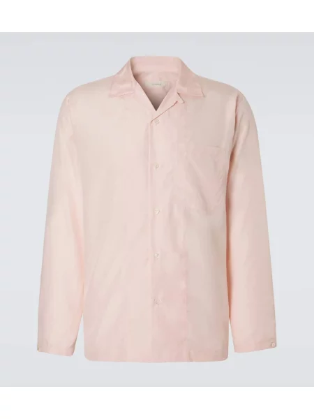 Hedvábná košile Umit Benan růžová