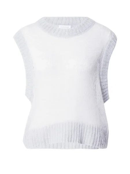 TOPSHOP Top brodat deschis gri