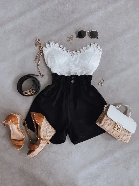 Pantaloni scurți Dstreet negru