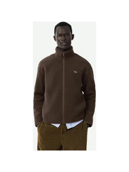 Kurtka Lacoste Padded Switch ciemnobrązowa XS brązowa