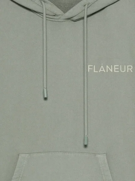 Hanorac cu glugă Flâneur cu broderie verde