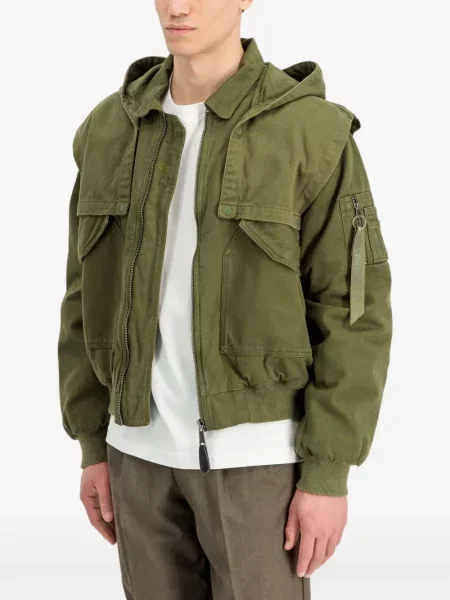 Geacă bomber Alpha Industries cu glugă verde