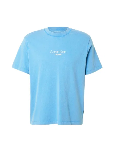 Calvin Klein Jeans Tricou azuriu / alb albastru