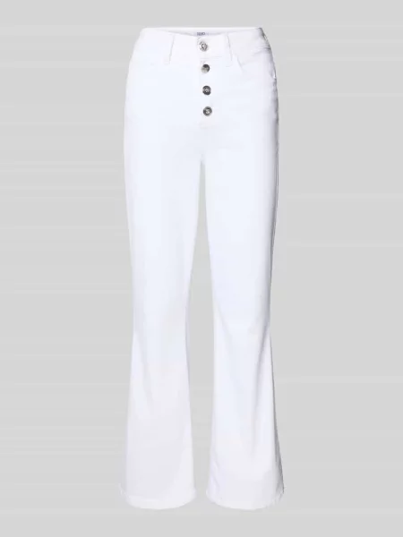 Jeansy rozkloszowane z listwą guzikową model ‘PRINCESS’ Liu Jo White białe