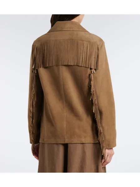 Jakna Ralph Lauren Collection z obrobami iz semiša rjava