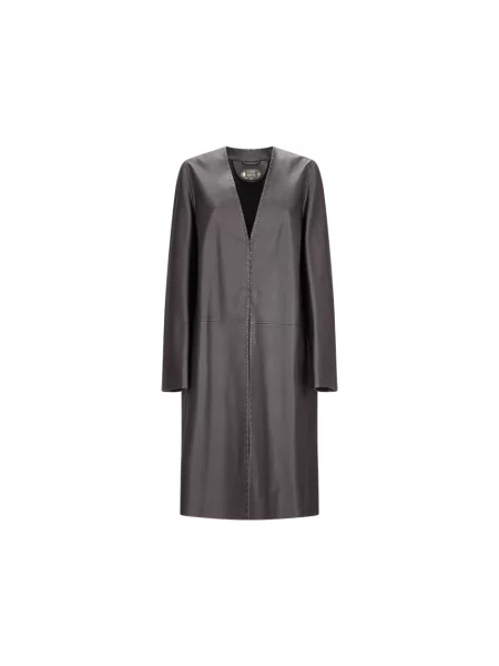 Płaszcz Fendi skórzany fioletowy