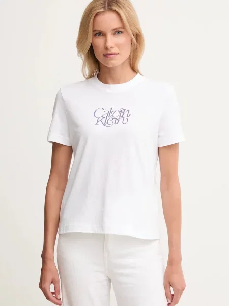 Тениска Calvin Klein Jeans дамска бяло