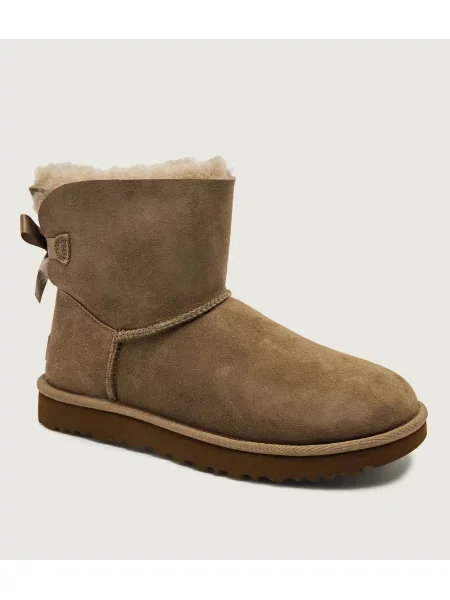 UGG Bocanci W Mini Bailey Bow II | piele întoarsă maro