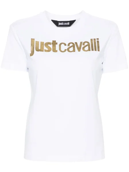 Tricou Just Cavalli cu imagine alb