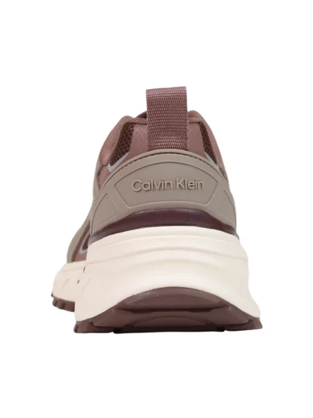 Sneakersy Calvin Klein w paski brązowe