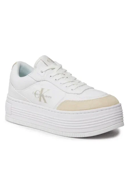 Calvin Klein Jeans Sneakers tornacipő BOLD PLATF LOW LACE MIX ML BTW fehér